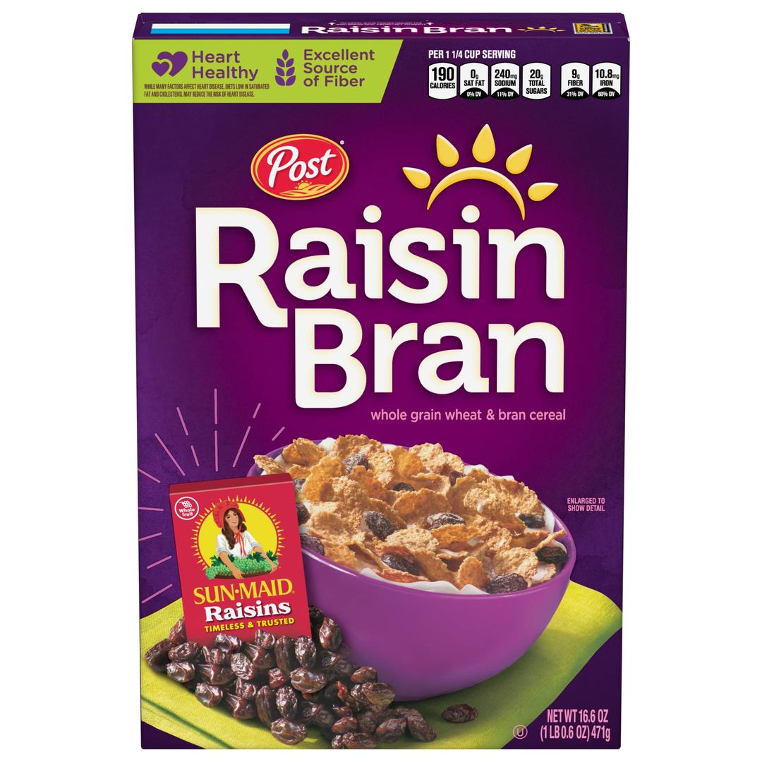 PostRaisin Bran®, Whole Grain Wheat & Bran Breakfast Cereal, Kosher, 16.6 Ounce