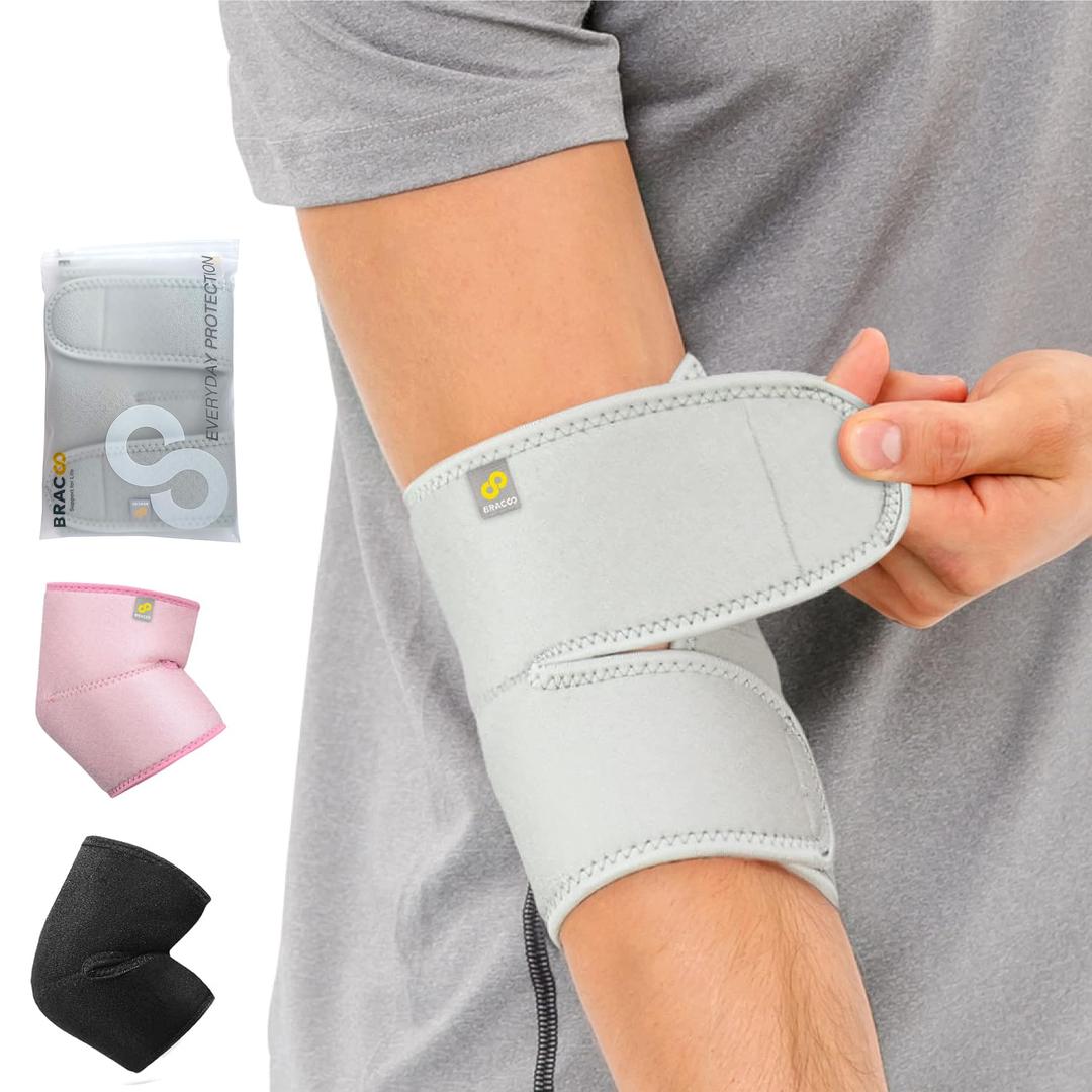 BracooElbow Sleeve Brace for Tendonitis, Tennis Elbow Women Men, Neoprene Compression Wrap, Golfer's Elbow, Bursitis, Sprains, Strains, Sports Injury Recovery Joint, Arthritis Pain Relief, ES10