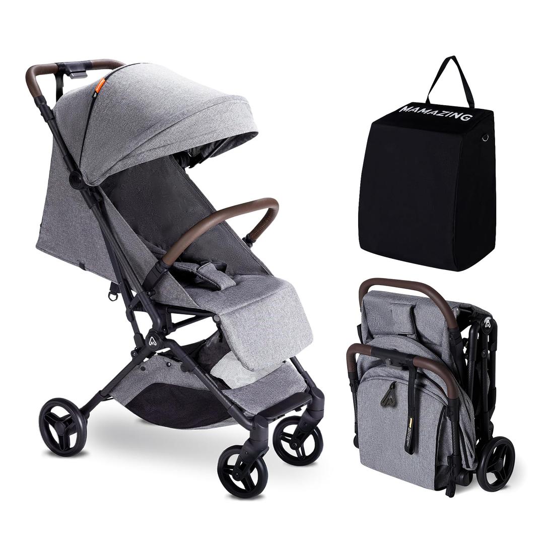 Lightweight Baby Stroller, Mom’s Choice Gold Award Winner, Ultra Compact & Airplane-Friendly Travel Stroller, One-Handed Folding Stroller for Toddler, Only 11.5 lbs, Grey