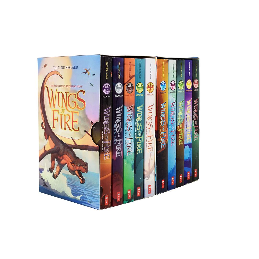 Wings of Fire Series 1-10 Books Collection Set (The Brightest Night, The Dark Secret, The Hidden Kingdom, The Lost Hair, The Dragonet Prophecy & More)