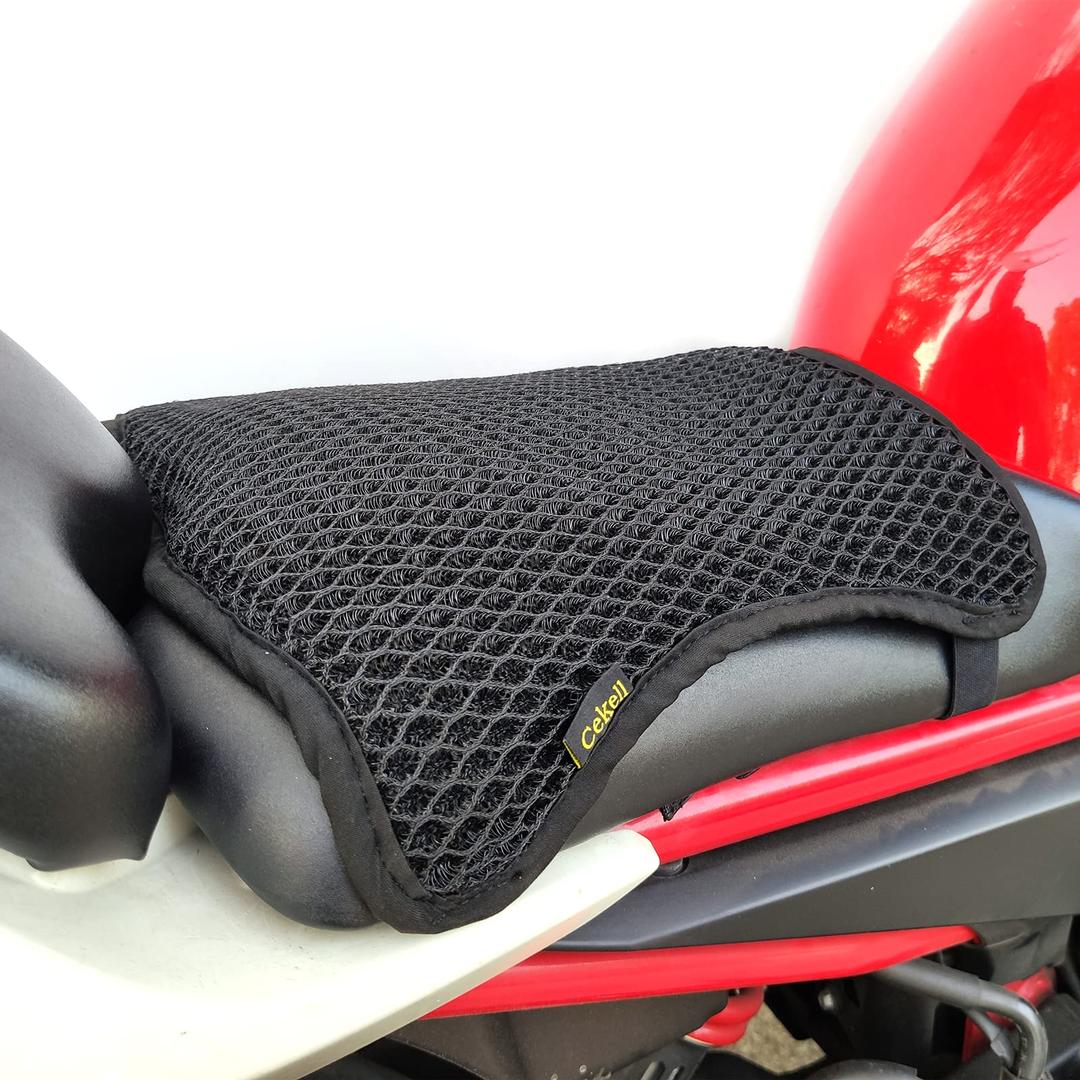 Summer Quick-Drying Motorcycle Cool Seat Cover, Universal Breathable Motorbike Seat Cushion Pad, Anti-Slip Motorcycle Mesh Protective Seat Cover for Sun