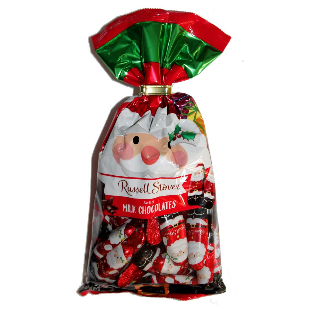 Russell Stover (1) bag Solid Milk Chocolate Mini Santas - Individually Wrapped Holiday Candy - Net Wt. 10 oz