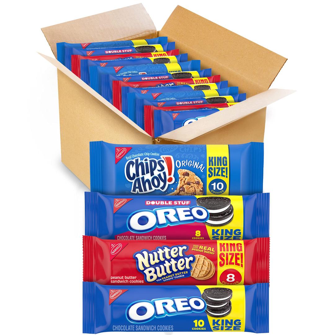 OREO Cookies, CHIPS AHOY! Cookies & Nutter Butter Cookies Variety Pack, 12 King Size Packs