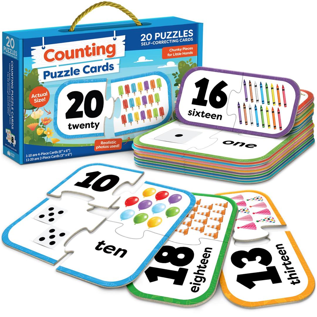 Momo & NashiNumber Puzzle Kindergarten Math Games - Number Matching Puzzle - Learning Numbers Puzzles Counting Toys for Toddlers Kids Ages 3-5 - Educational Toys Preschool Learning Activities