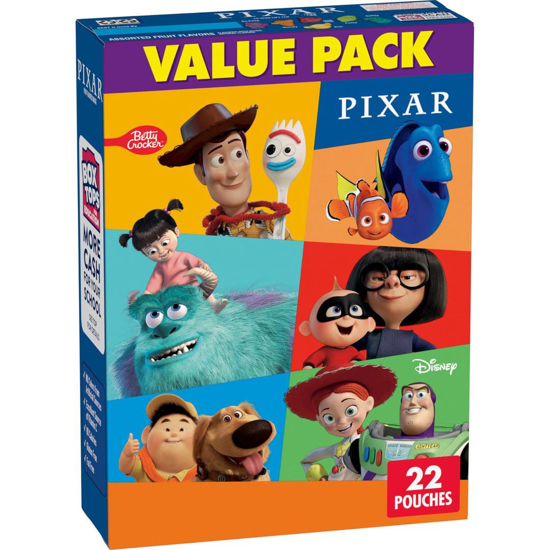 Disney Pixar Fruit Flavored Snacks, Treat Pouches, Gluten Free Snack, Value Pack, 22 Ct, 17.6 oz