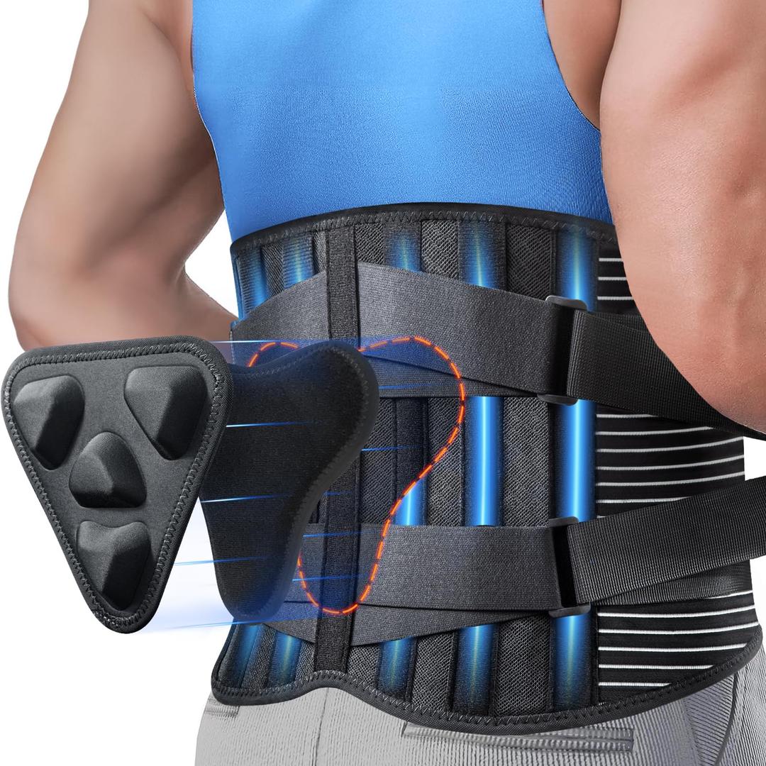 Back Brace for Lower Back Pain Relief with 3D Lumbar Pad, 6X Back Support Belt With Alternative Strips for Men/Women, Soft Breathable Mesh Fabric Lumbar Support for Herniated Disc, Sciatica