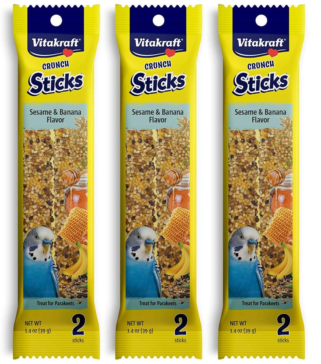 Vitakraft Banana Sticks Parakeet Treat - 2 Pack [Set of 3]