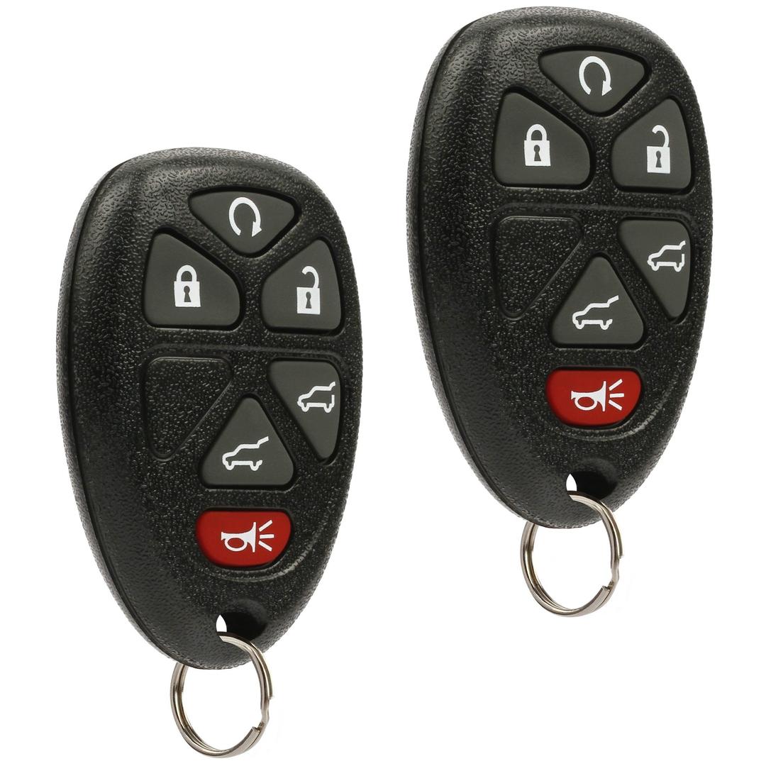 Car Key Fob Keyless Entry Remote fits 2007-2014 Chevy Tahoe Suburban / 2007-2014 Cadillac Escalade / 2007-2014 GMC Yukon (fits Part # 15913427, 20869057, 22756462), Set of 2