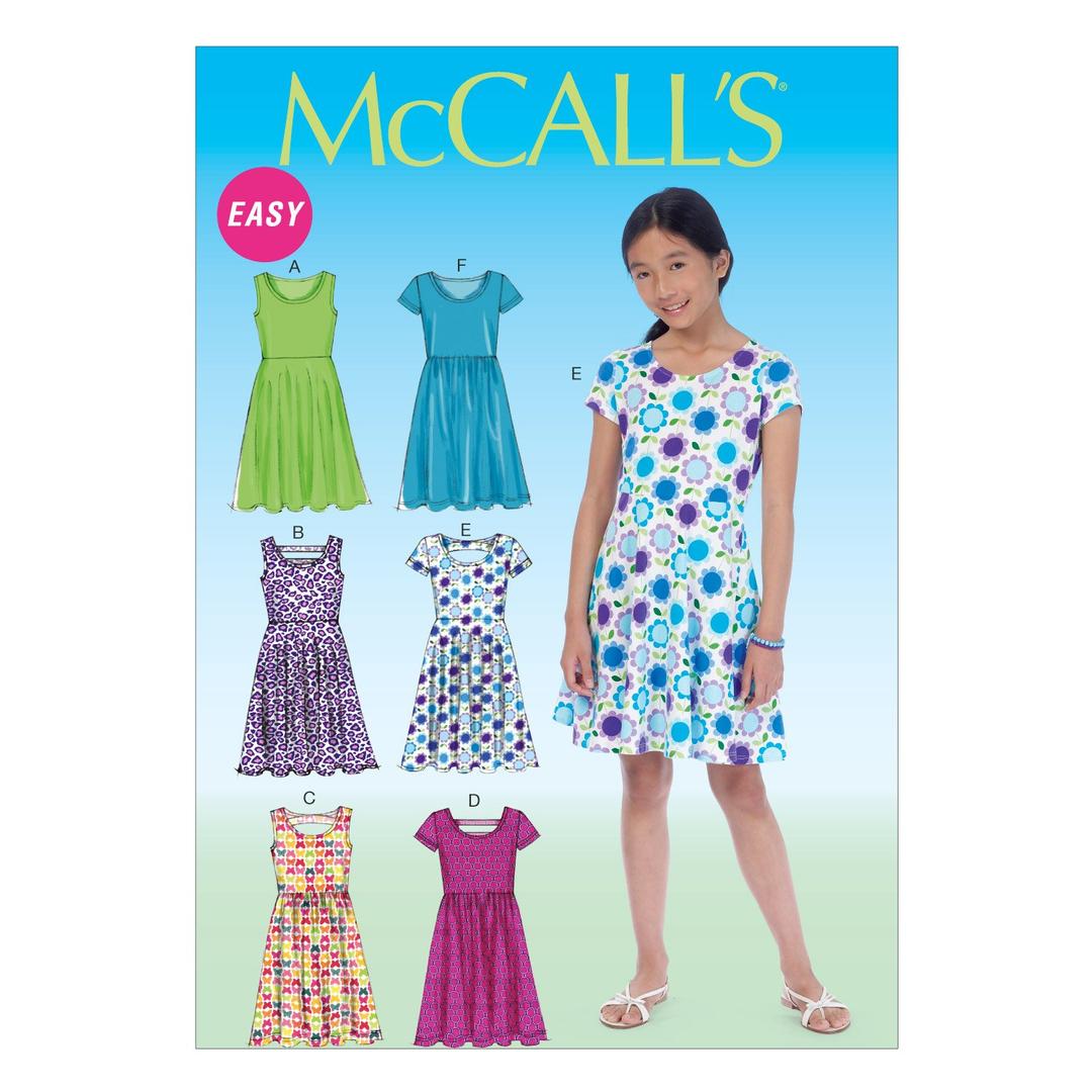 McCall's Pattern MC7079 Girls Plus Dresses,Sizes, Cotton, GRL (7-8-10-12-14)