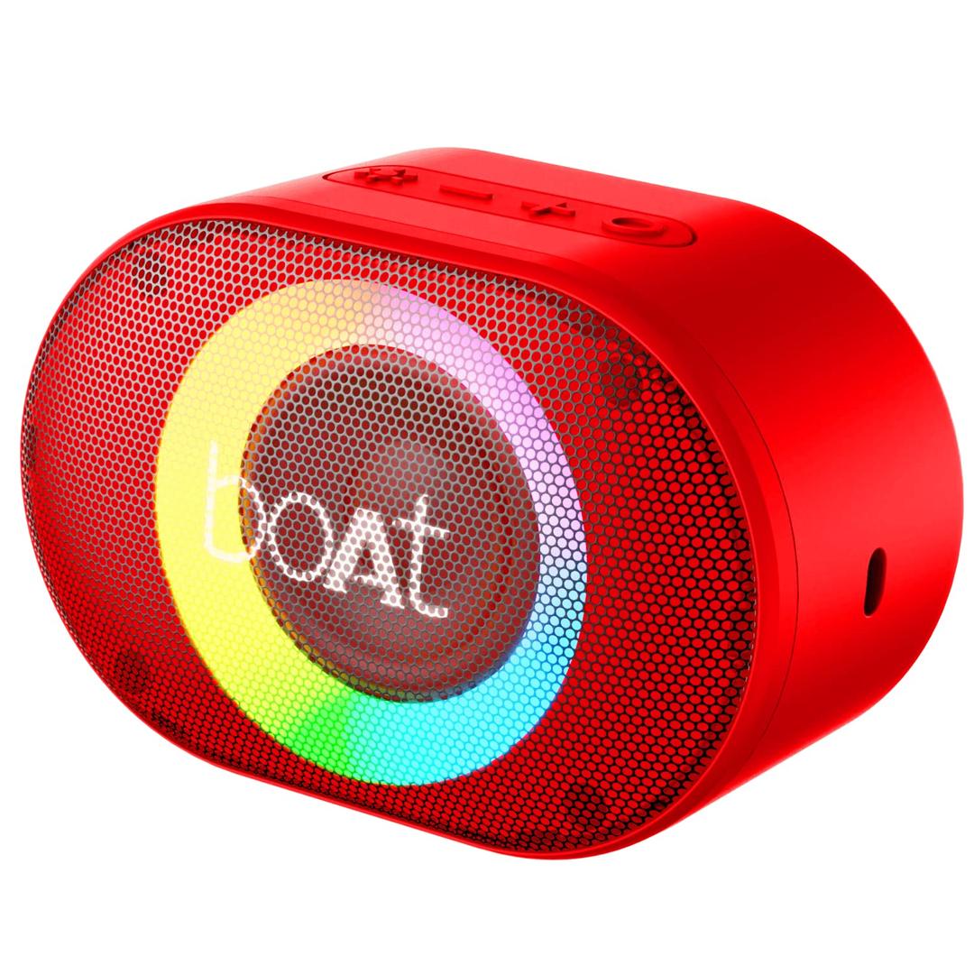 boAt Stone 250 Portable Wireless Speaker with 5W RMS Immersive Audio, RGB LEDs, Up to 8HRS Playtime, IPX7 Water Resistance, Multi-Compatibility Modes(Red)