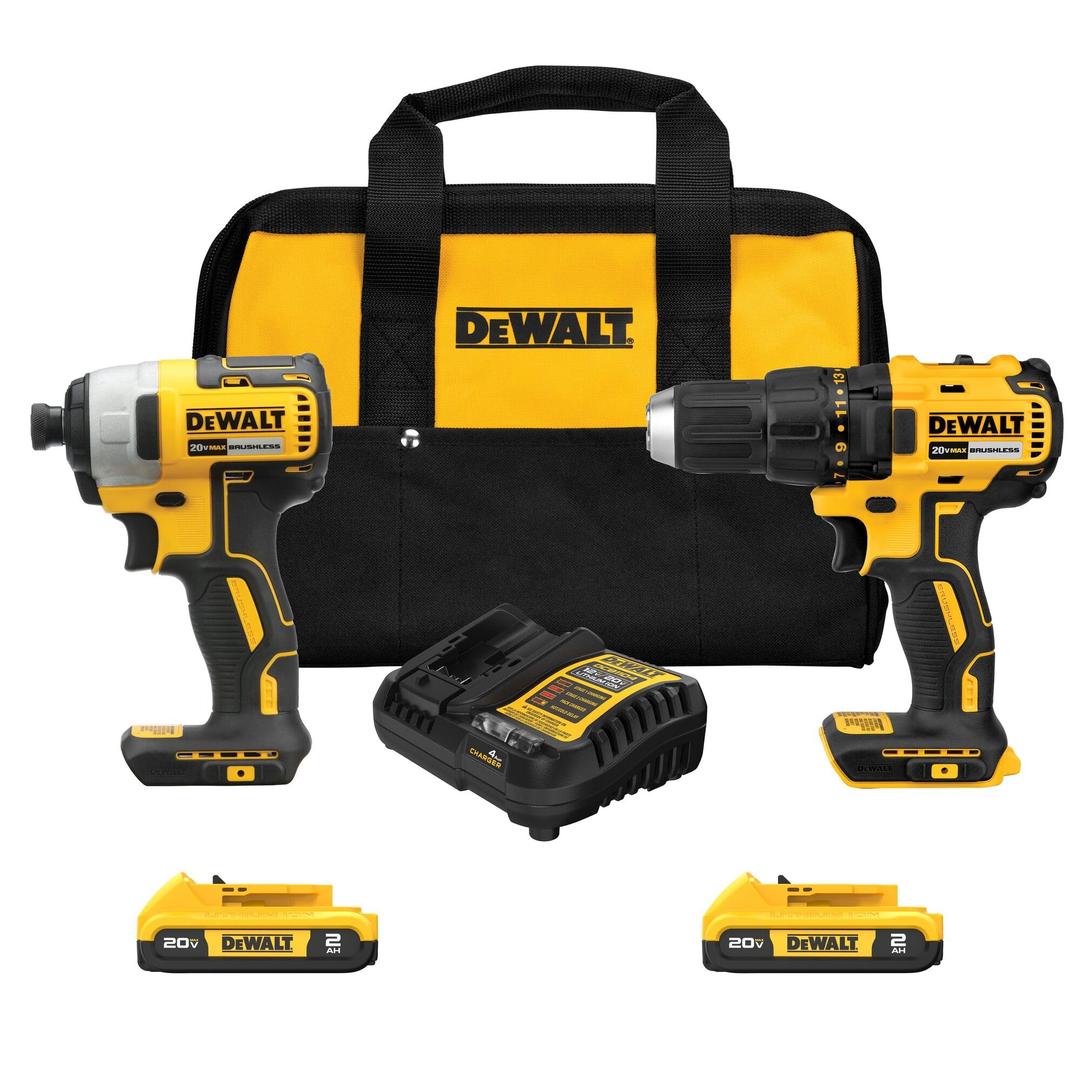 DEWALT 20V MAX Cordless Drill, Impact Driver, 2-Tool Power Tool Combo Kit, Brushless Power Tool Set with 2 Batteries and Charger Included (DCK277D2)