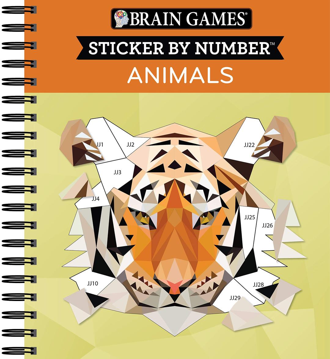 Brain Games - Sticker by Number: Animals - 2 Books in 1 (42 Images to Sticker)