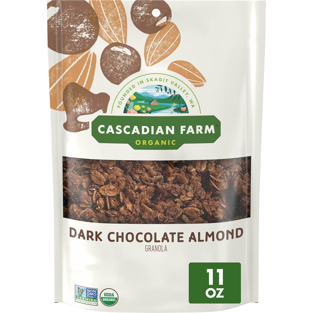 Cascadian FarmOrganic Granola, Dark Chocolate Almond Cereal, Resealable Pouch, 11 oz.