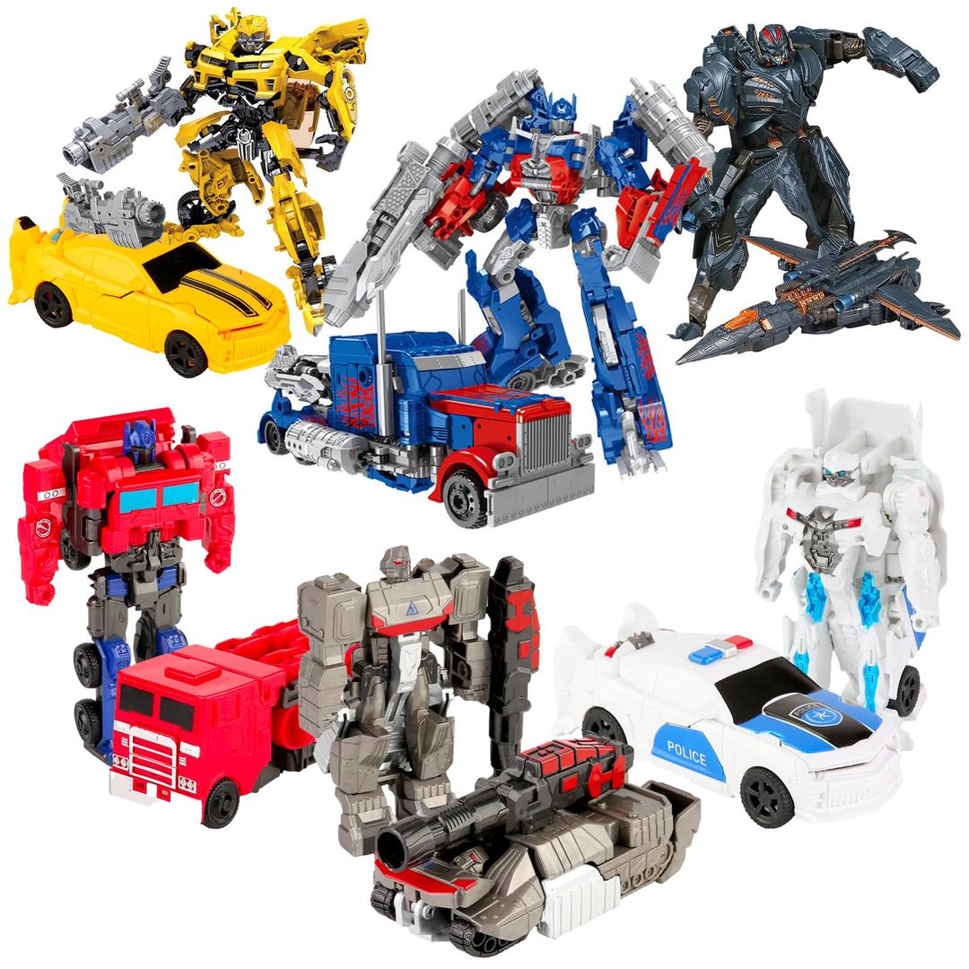 Transformers Toys, 6 in 1 Deformation Robots, 2 In 1 Convertible Toys for Kids Birthday Gifts Children Days Autobots, Multi Colors