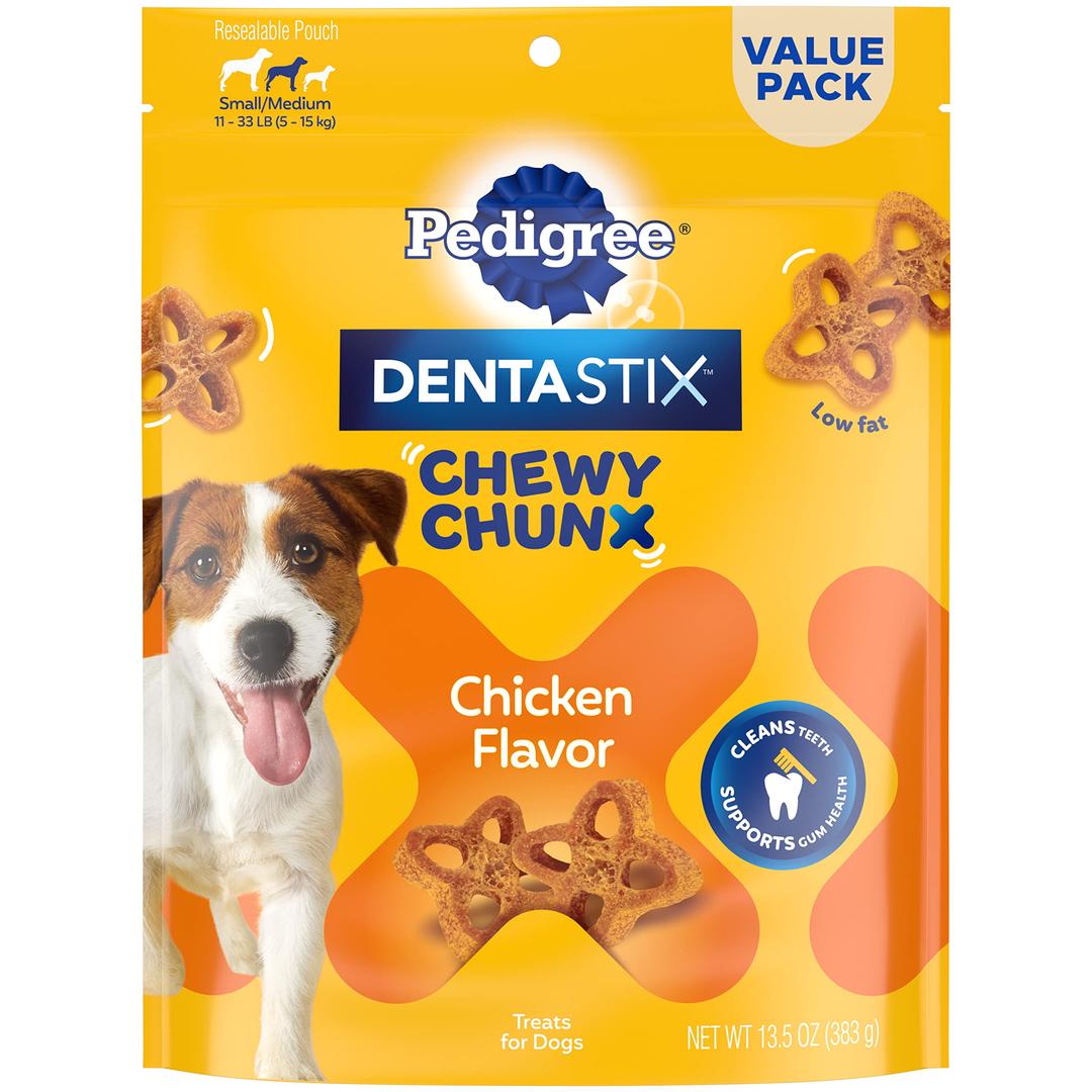 PedigreeDentaStix Chewy Chunx Dental Treats, Small/Medium Dog – 13.5 oz.