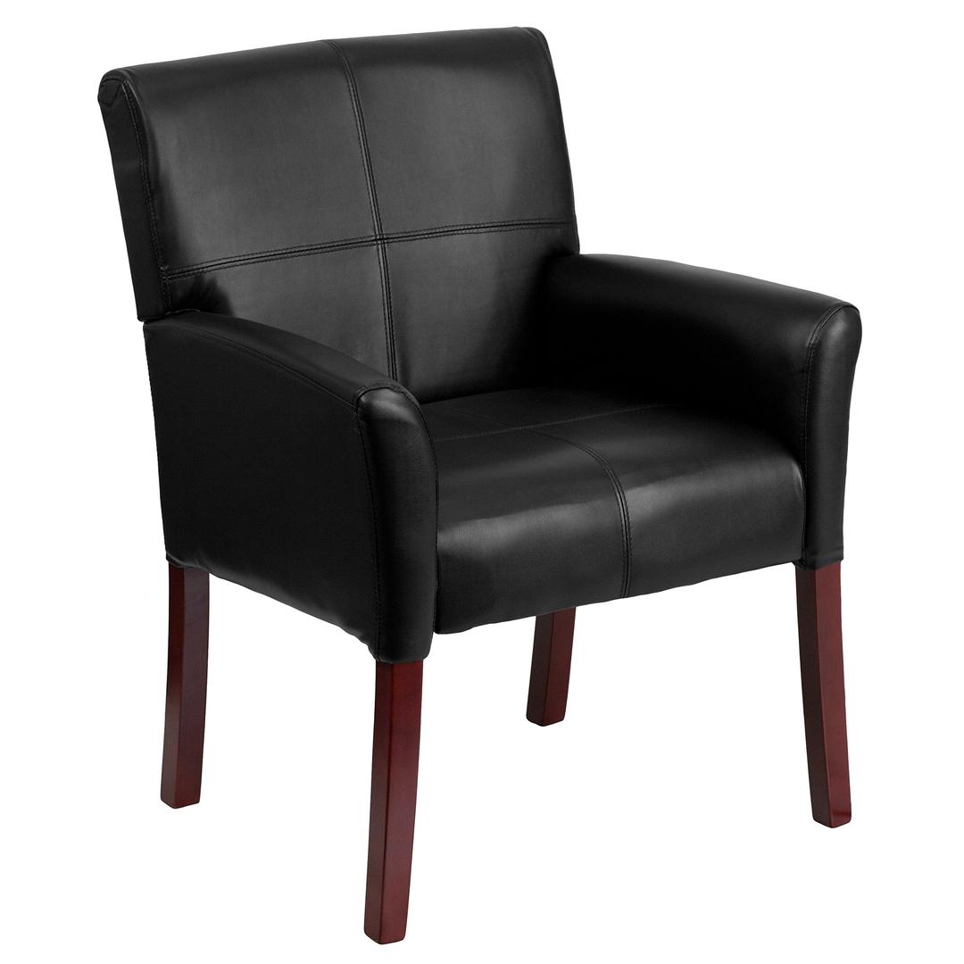 Flash Furniture Taylor Burgundy LeatherSoft Executive Side Reception Chair with Mahogany Legs