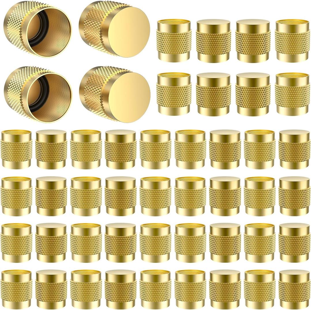 50 Pcs 1/4" Flare Cap, Round Brass W/Neoprene O Ring Seal, Plumbing, HVAC, Fittings & Valves Flare Tube Fittings Caps