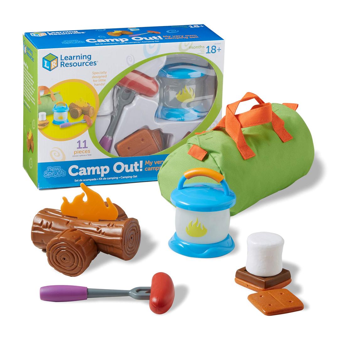 Learning ResourcesNew Sprouts Camp Out! My Very Own Camping Set - 11 Pieces, Ages 18+ months Toddler Camping Toys, Outdoor Toys, Camp Out Play Set for Kids, Camping for Preschoolers