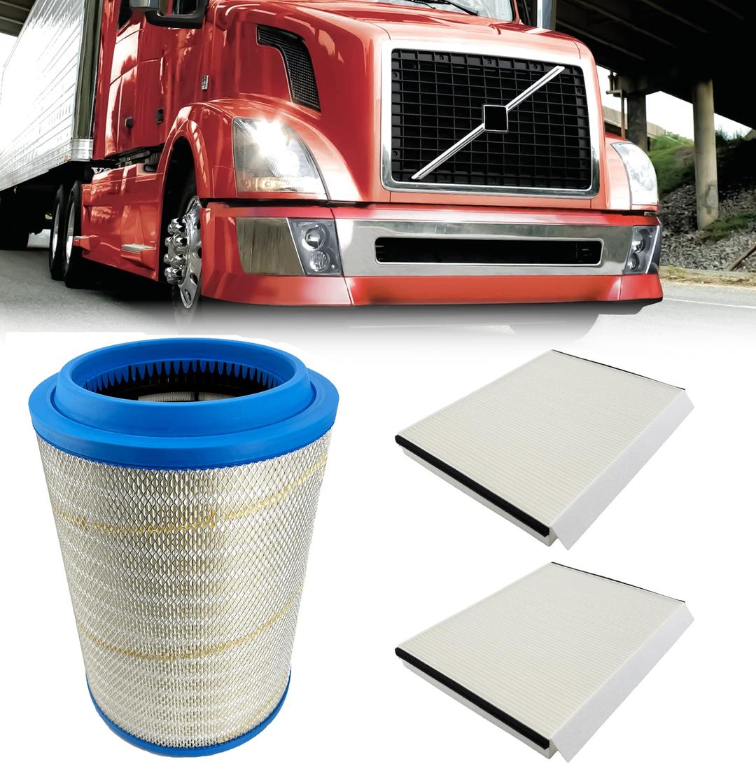 TORQUE Engine & 2 Air Filters Replacement for semi Trucks VNL 780 760 860 670 630 2002+ Replaces 20435801 AF26405 CAF24000 49084 21715813 RS4642 AF26163M LAF9201 20411815 (TR078, TR083)