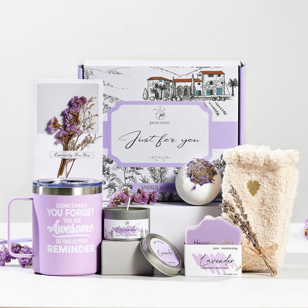 Birthday Gifts for Women Who Have Everything Thanksgiving Gift Christmas Gifts Inspirational Gifts Lavender Spa Gift Basket Set for Mom Sister Wife Girlfriend Nurse Coworker Best Friend Gifts