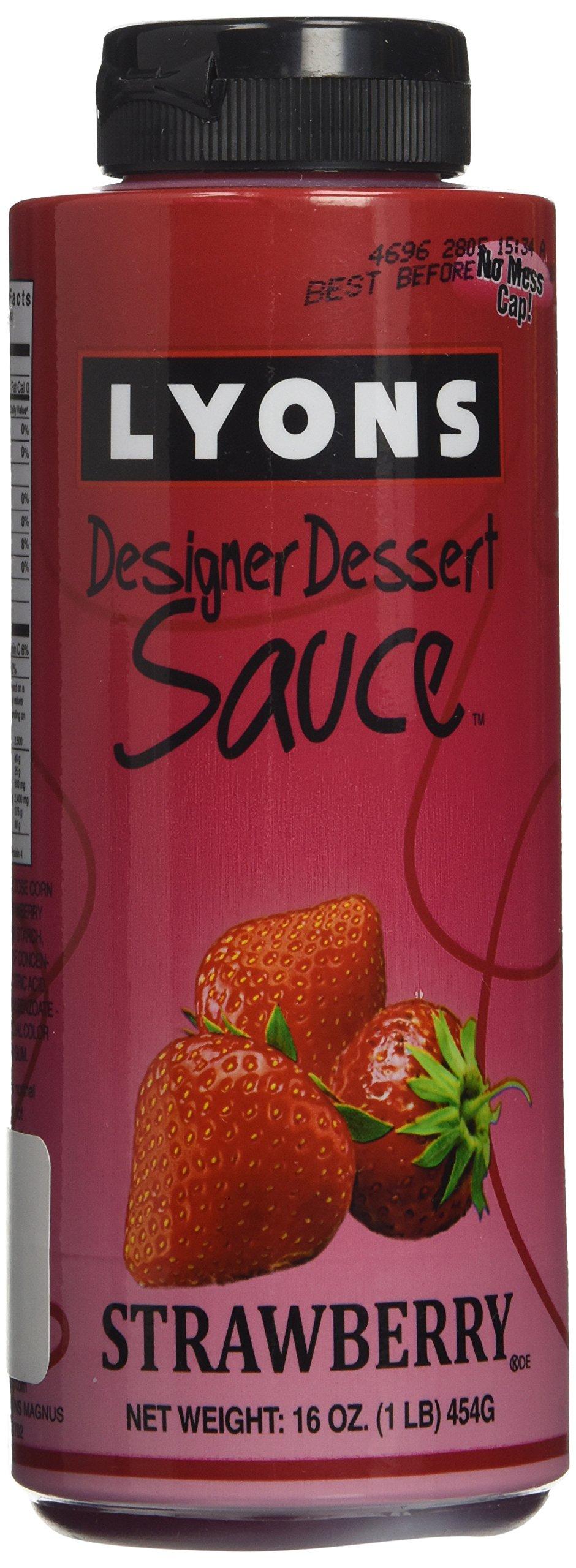 Lyons Designer Dessert Sauce, Strawberry, 16 Ounce Bottle