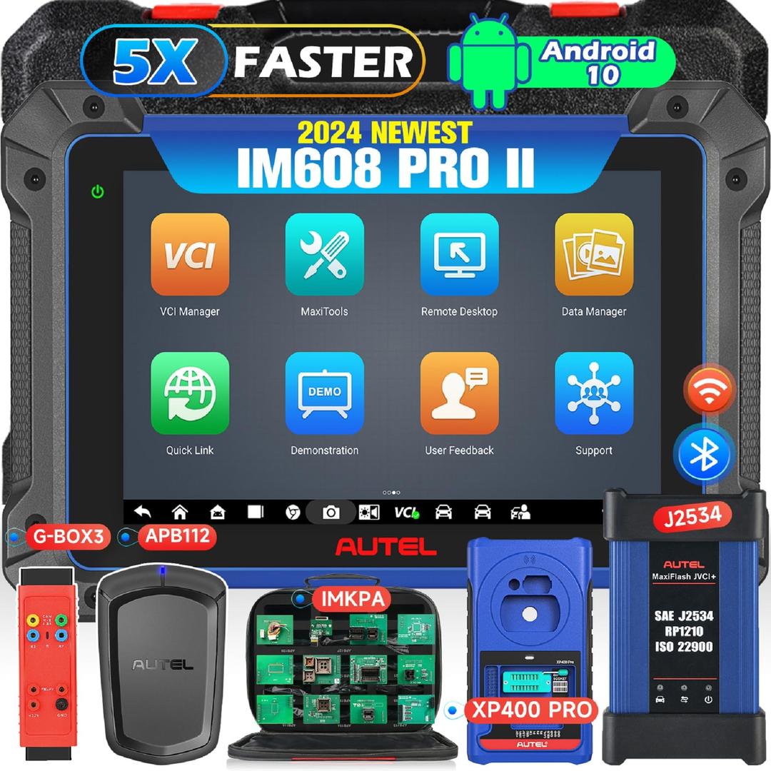 Autel MaxiIM IM608 PRO 2, 2024 IM608 PRO II Automotive Diagnostic Tool with XP400 PRO IMKPA GBOX3 APB112 ($1316 Bundle), ECU Coding as Elite II Pro, 3000+ Tests, 40 Reset, OS10 4/128GB CAN FD DoIP