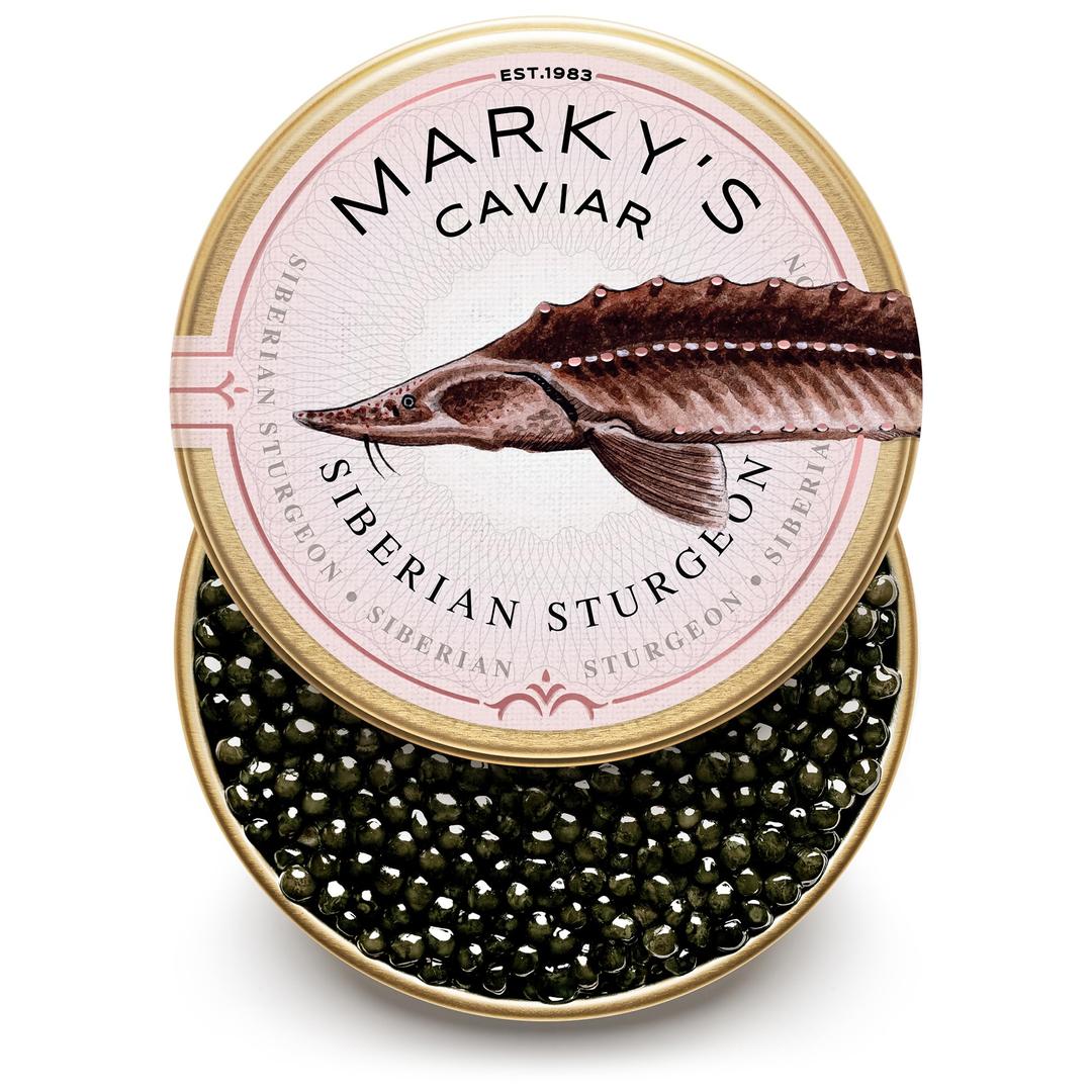 Marky’s Siberian Sturgeon Royal Caviar - 1 oz / 28 g - Premium Sturgeon Malossol Black Roe - GUARANTEED OVERNIGHT