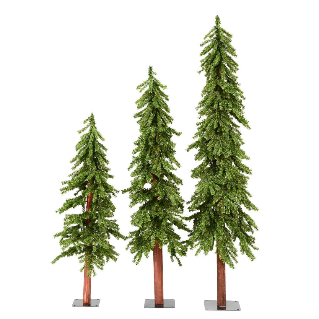 Vickerman4' 5' 6' Natural Alpine Artificial Christmas Tree Set, Unlit - Christmas Tree Set