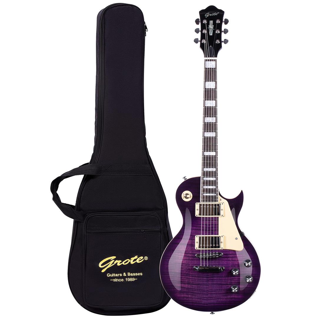 GroteGuitar Solid Body Electric Guitar with Gigbag LPYS-006 (Purple)