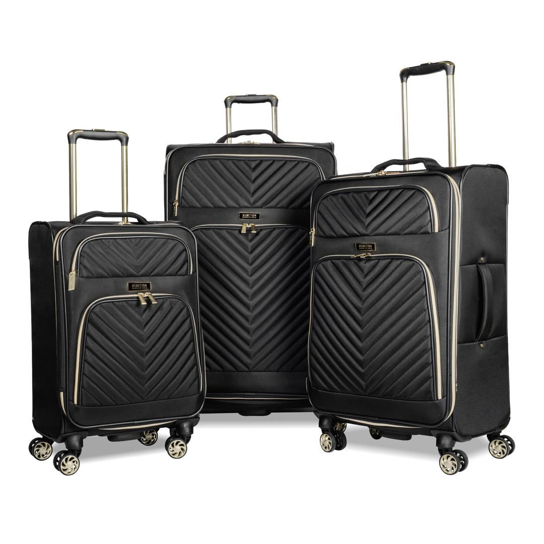 Kenneth Cole REACTIONChelsea Chevron Quilted Luggage, Black, 3-Piece Set (20"/24"/28")