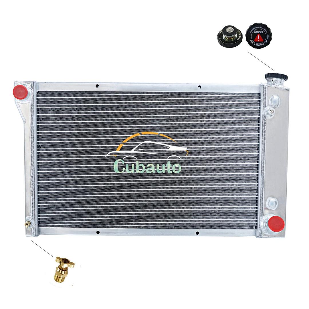 Cubauto 4 Row Radiator for 1967-1972 Chevy Gmc C10 C20 C30 K10 K20 K25 Trucks Blazer Pickup Suburban Van 1968 1969 1970 1971 Crossflow Radiador 67 68 69 70 71 72 Aluminum Radiators