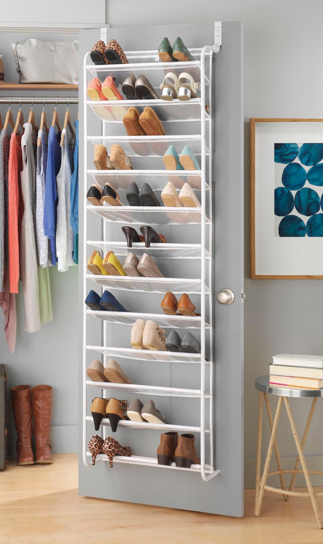 Whitmor 36 Pair, White Door Shoe Organizer