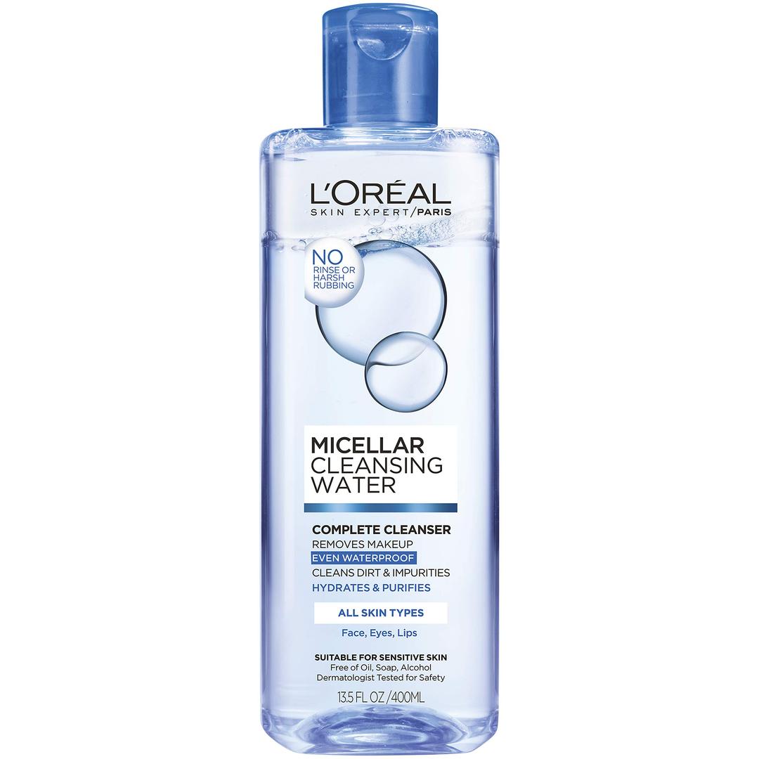 L'Oreal ParisSkincare Micellar Cleansing Water Complete Cleanser to Remove Makeup, Gentle Cleanser, Makeup Remover, 13.5 Fl Oz