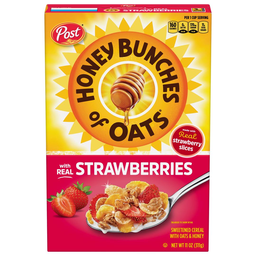 Honey Bunches of OatsStrawberry, Heart Healthy, Low Fat, made with Whole Grain Cereal, 11 Ounce