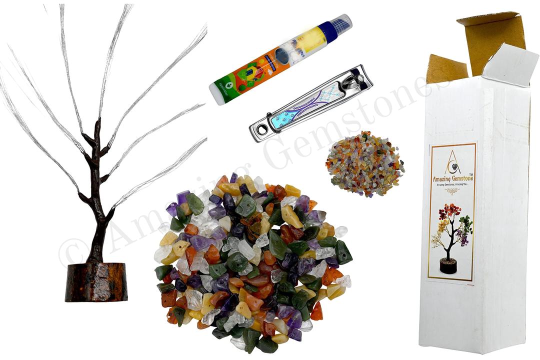 Multi Gemstone Chakra Decor Crystal Tree DIY Kits for Adults Kids, Makes a Perfect Office Table Feng Shui Tree Holistic Gifts for Women