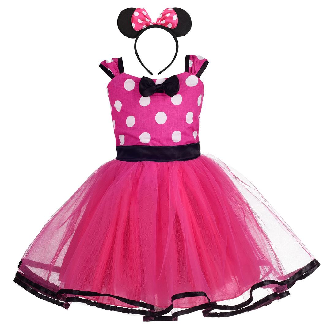 Dressy Daisy Baby Toddler Girl Polka Dots Fancy Dress Up Costume Birthday Party Tulle Dresses Size 9M-5T