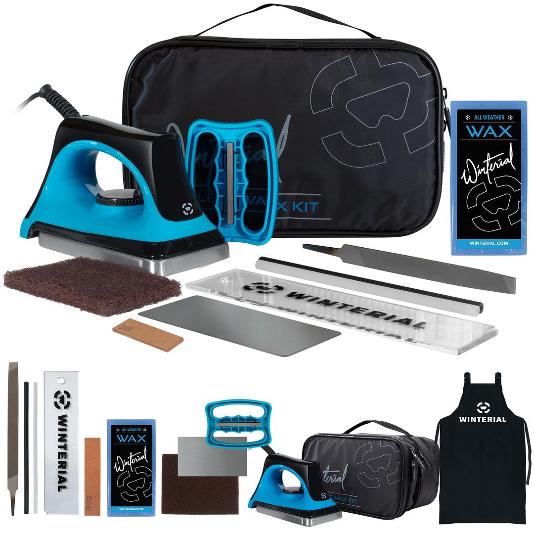 Winterial Snowboard and Ski Tuning Kit, with Iron, All-Temp Snowboard Wax, Angled Edge Tuner File, PTEX Rods and Wax Apron