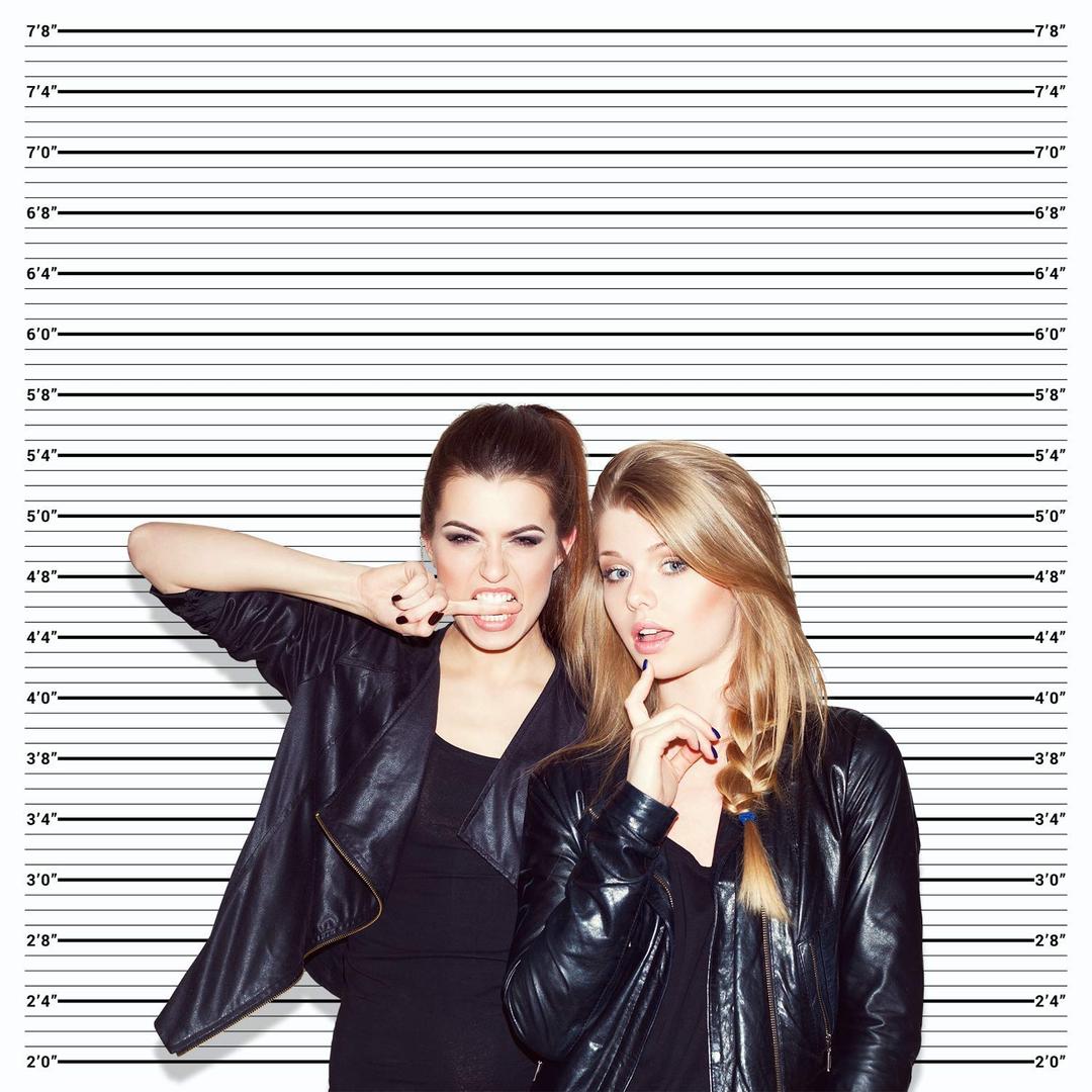 Mugshot Photo Booth Backdrop Banner - 6x6ft, Wide Enough for Everyone, Accurate Measurements for Bachelorette Party, Girls Night Out, Height Charts Black, White