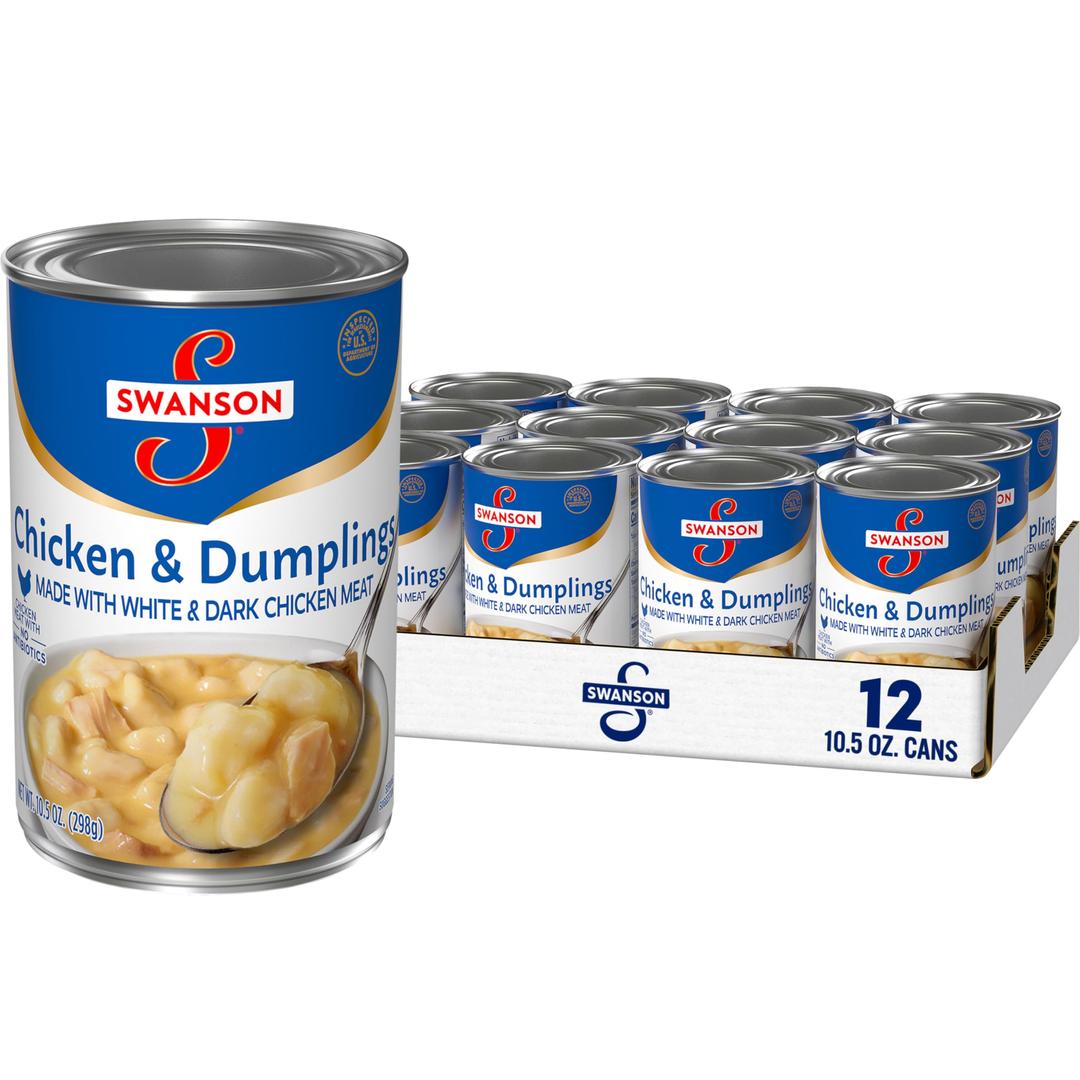 Swanson Canned Chicken and Dumplings With White and Dark Chicken Meat, 10.5 OZ Can (Case of 12)