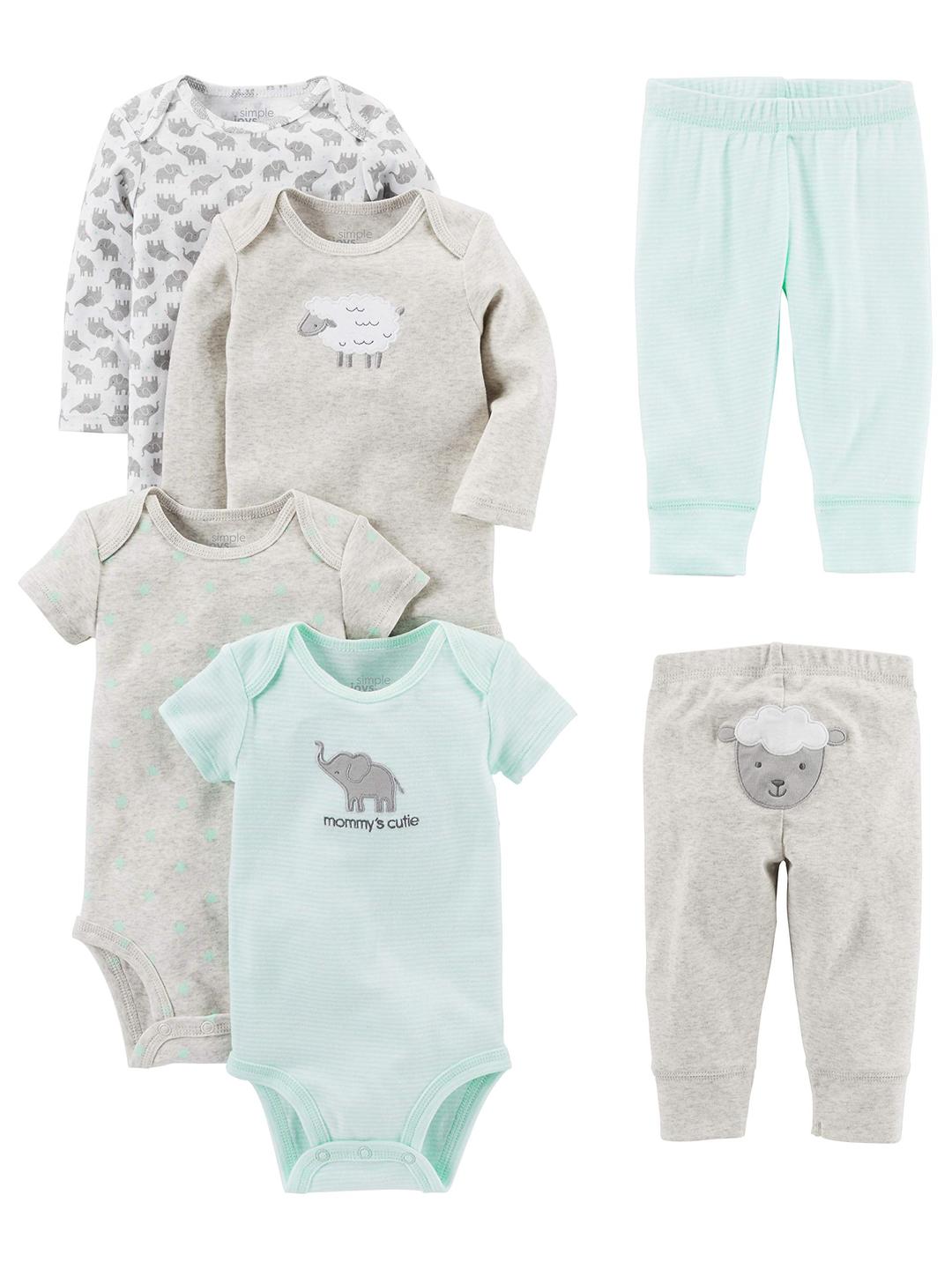 Simple Joys by Carter'sunisex-baby 6-piece Bodysuits (Short and Long Sleeve) and Pants Set