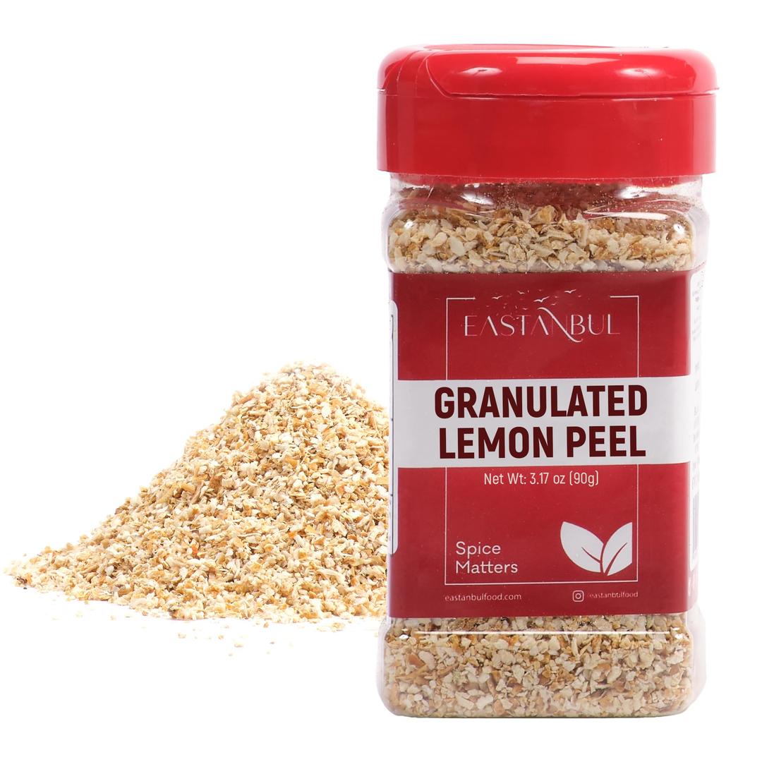 Eastanbul Lemon Peel, 3.17oz, Lemon Zest for Baking, Dried Lemon Peels for Lemon Peel Tea, Granulated Lemon Peel, Dried Lemon Zest, Lemon Peel Spice, Citrus Peel, Lemon Rind, Lemon Peel Zest