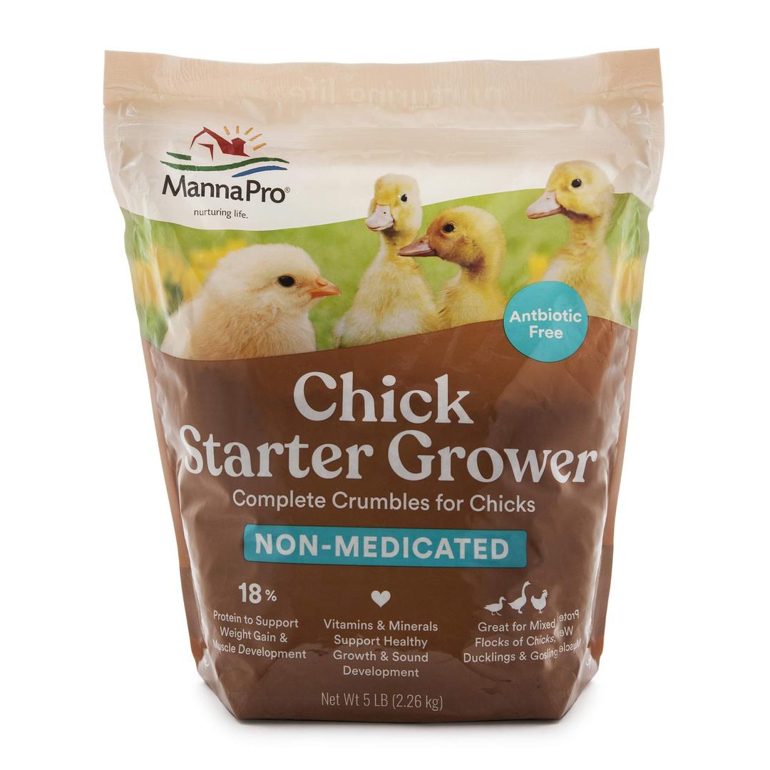 Manna ProChick Starter Food – Non-Medicated Chick Feed – Chick Supplies – Duck Food 5 Pounds