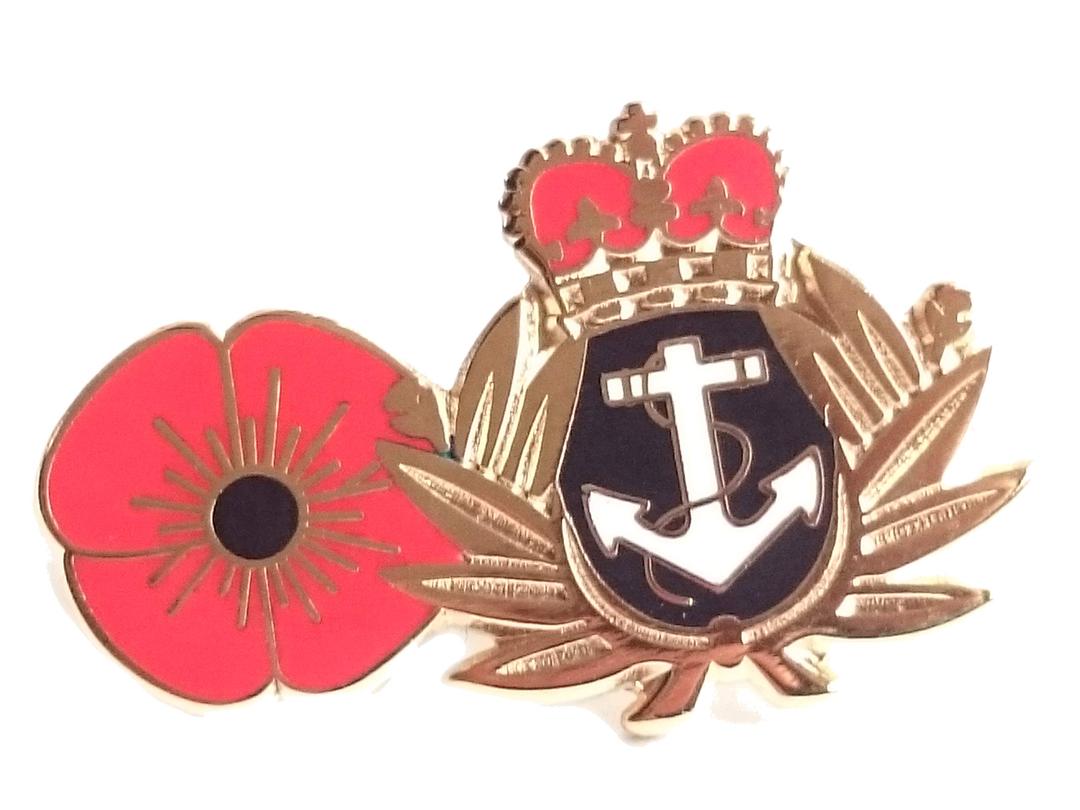 Royal Navy Poppy Lapel Pin Badge