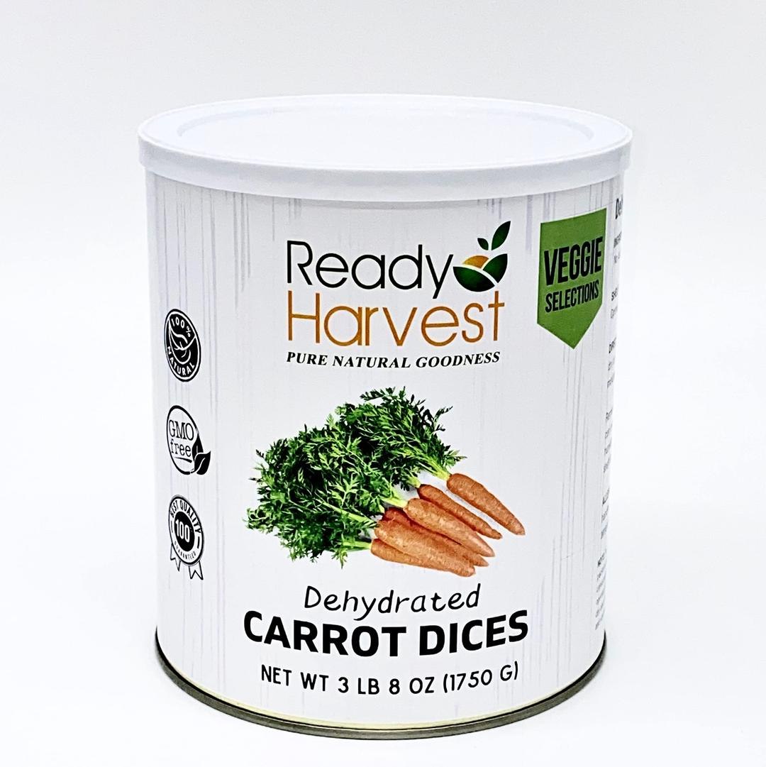 Ready Harvest Canned Carrots Dehydrated Food Canned Food Emergency Food | Dehydrated Carrots Dried Carrots | Prepper Food Long-Term Food Supply Survival Food 25-Year Shelf Life #10 Can 3lbs