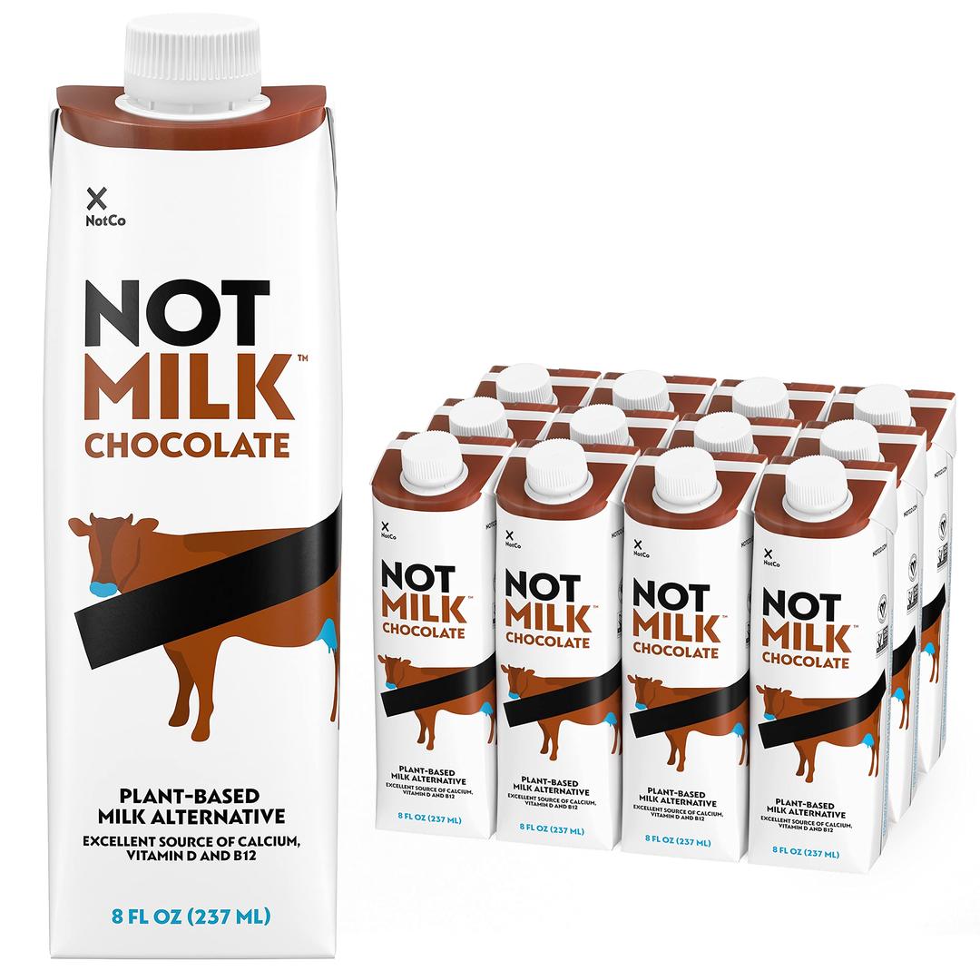 NotMilk Chocolate Plant-Based Milk, Shelf-Stable, Lactose-free, Vegan, Non-GMO 8 FL Oz, Pack of 12