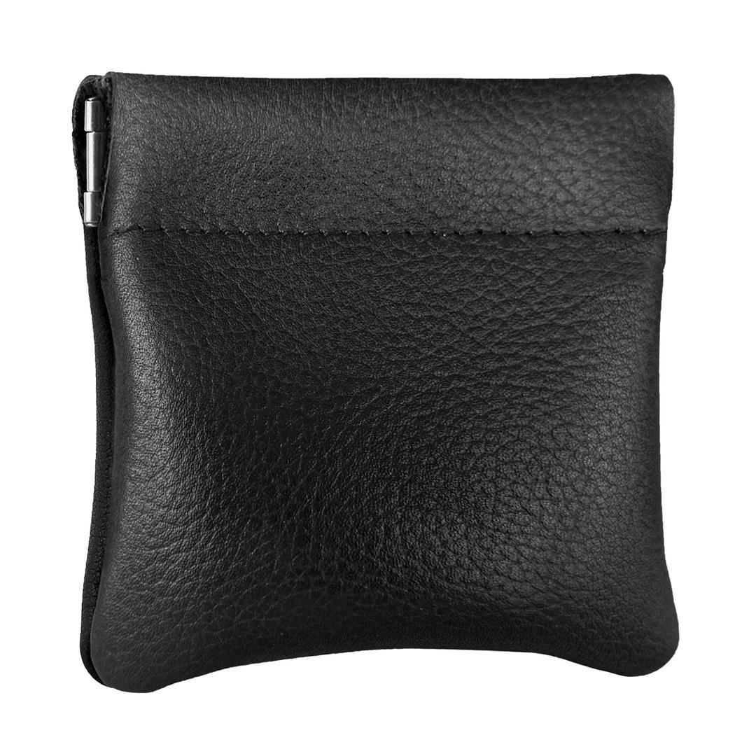 Nabob LeatherGenuine Leather Squeeze Coin Purse, Coin Pouch Made IN U.S.A. Change Holder For Men/Woman Size 3.5 X 3.5