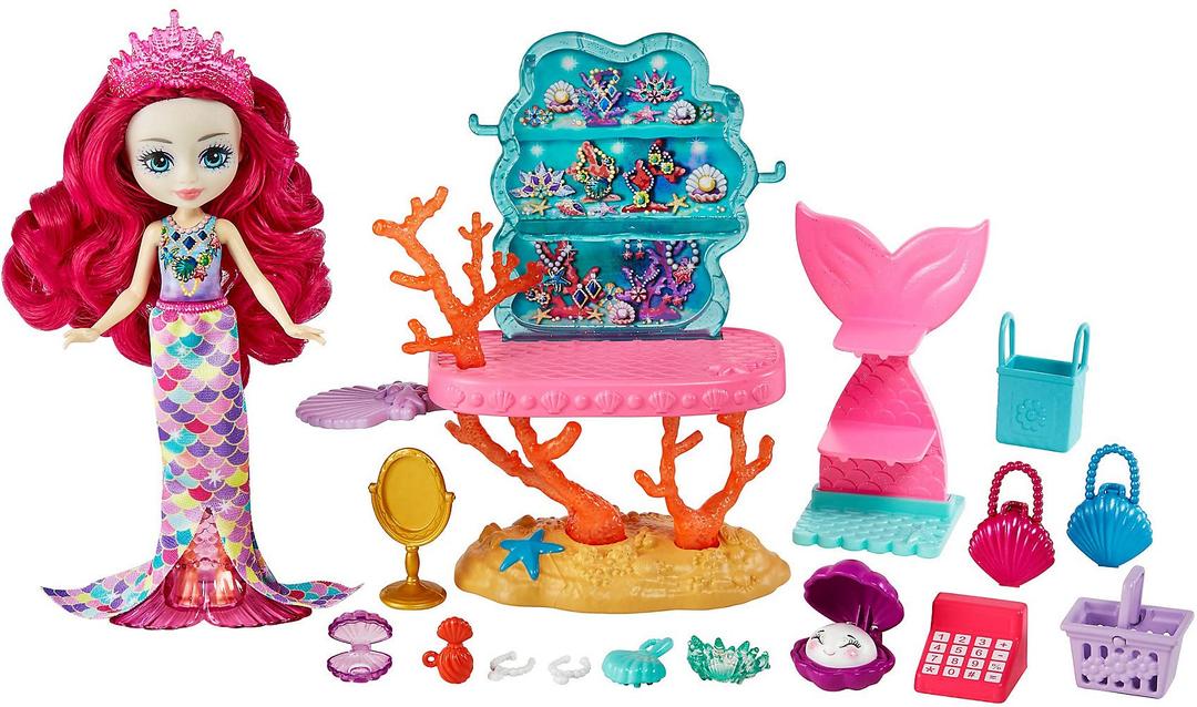 Enchantimals Family Set with Ottavia Otter Small Doll & 4 Animal Figures, Ocean Kingdom Toy Collection