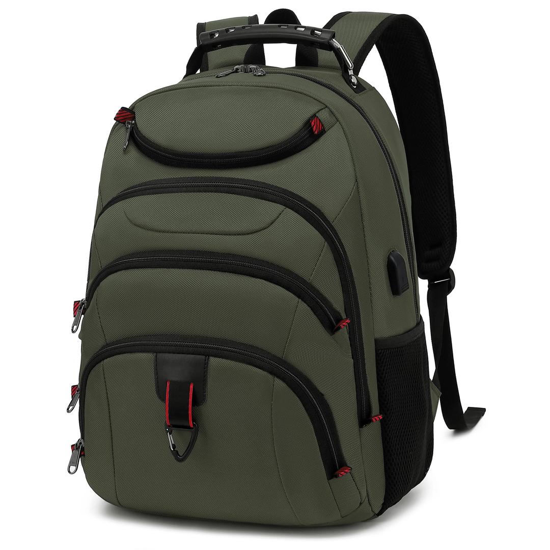 BoavanLaptop Backpack for Men - Stylish College Bookbag for 15.6-Inch Laptop,Black (Army Green, 15.6)