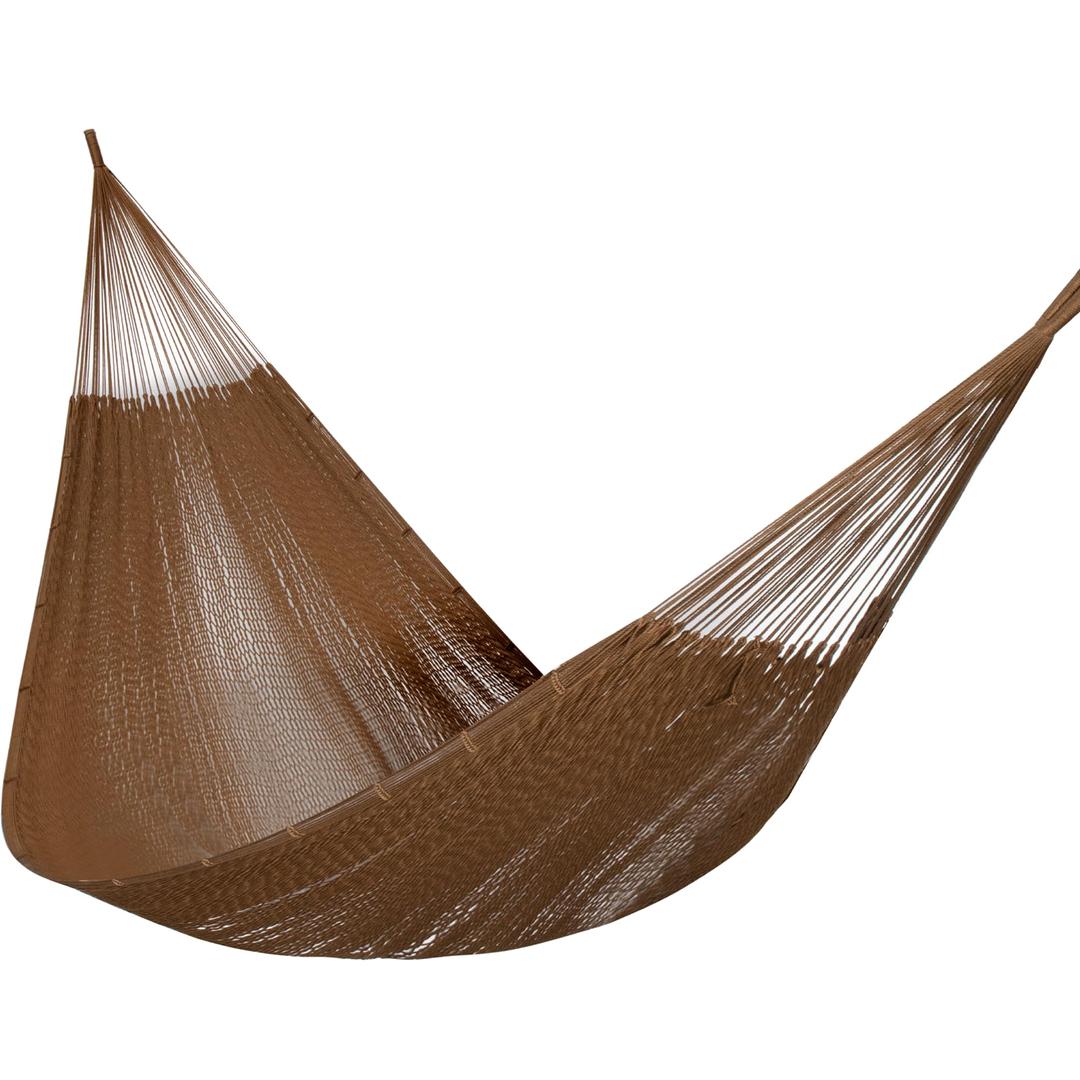 PNAEUT Mayan Hammock, Handwoven XL Thick Soft Rope Hammocks for Outdoor Indoor, Max 600 lbs Capacity, Tree Straps & Carabiners Included (Desert)