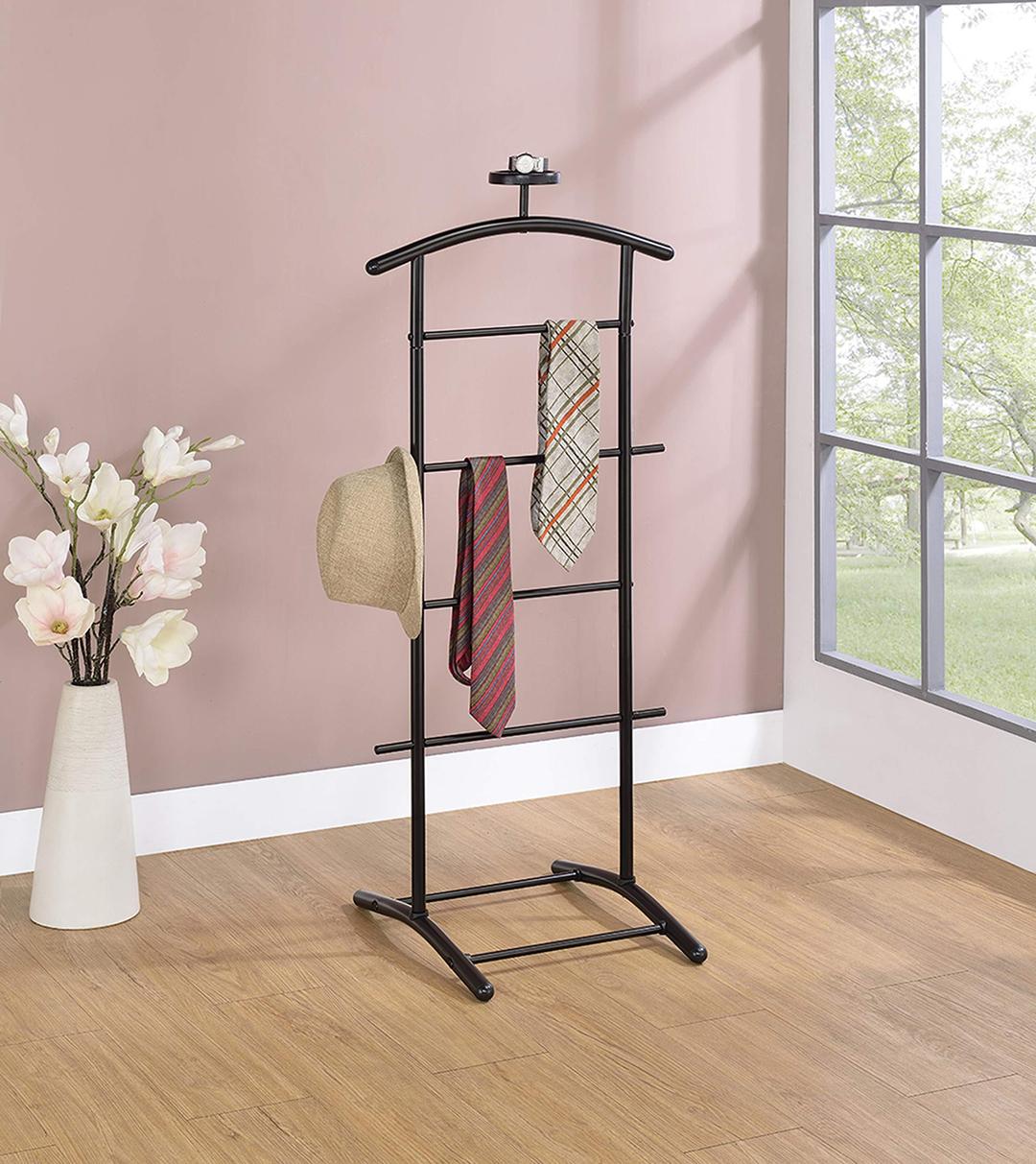 Kings Brand Furniture - Menros Metal Suit Valet Stand, Clothes Rack, Black